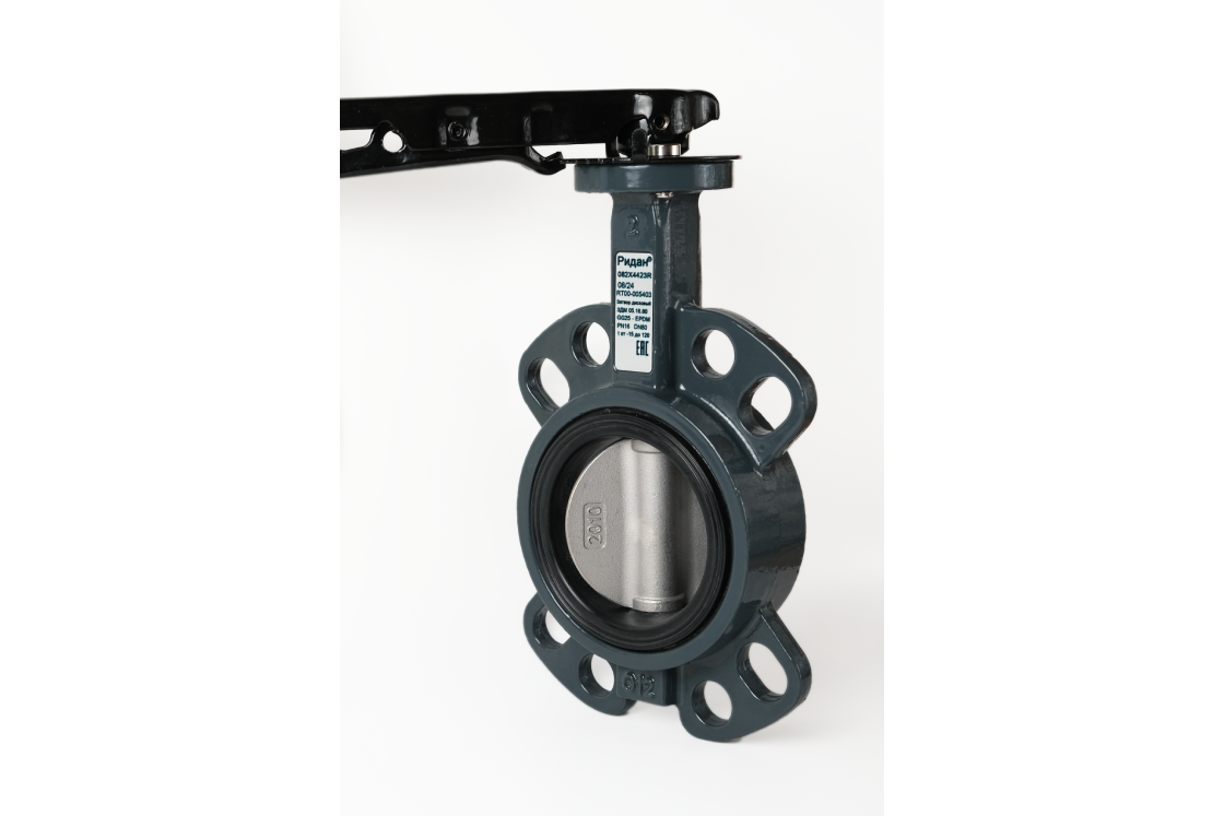 Ридан 082X4403R — Затвор дисковый поворотный ЗДМ 03.16.80, PN16, DN80, корпус GG25, диск — чугун GGG40, уплотнение EPDM, управление — рукоятка