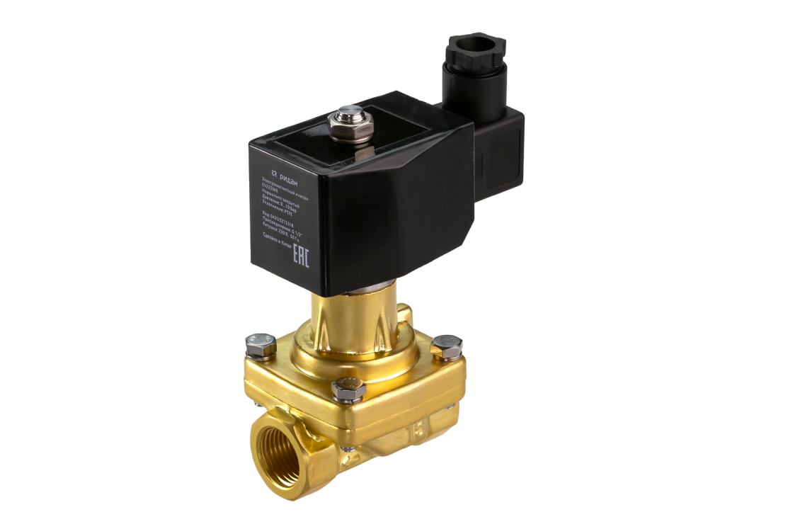 Ридан 042U322031R — Клапан электромагнитный EV225WR, G 3/4, PTFE, нормально закрытый, 0…10 бар, с катушкой 220В, 50 Гц