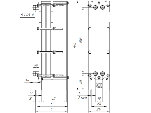 Теплообменник Ридан НН№08 ДУ 32