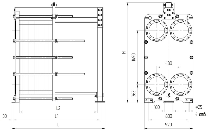 Теплообменник Ридан НН№121 ДУ 300